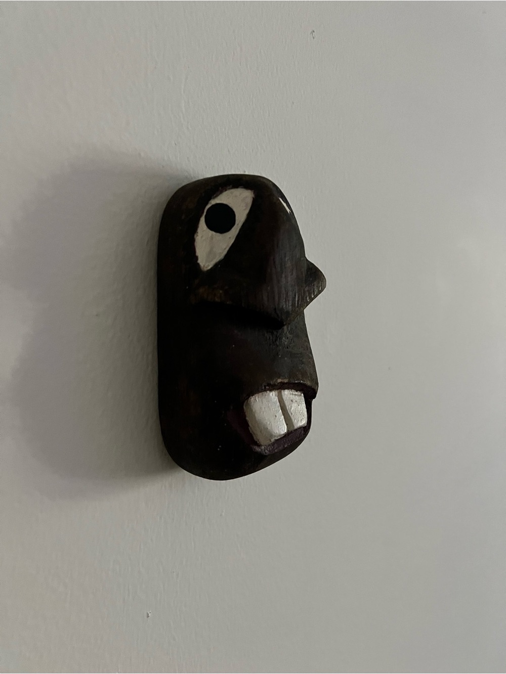 wall decor hand-carved Guarani indigenous wooden mask from Paraguay